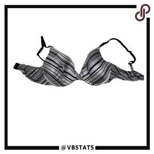 Victoria's Secret Uplift Semi Demi Bra in Silver-Black Striped Color Size 34C